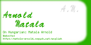 arnold matala business card